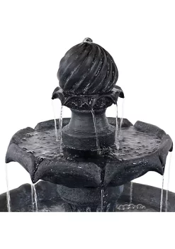 Deals 🤩 Arcade Resin Outdoor 2-Tier Solar Fountain with Battery - Black by Sunnydaze Decor 👏 -Sunnydaze Decor Shop Belk 4786