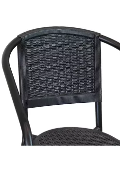 Coupon 🤩 Aderes Plastic Patio Armchair - Black - Set of 4 by Sunnydaze Decor 😀 -Sunnydaze Decor Shop Belk 4798