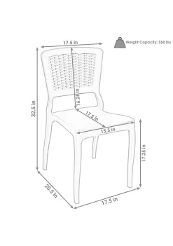 Top 10 ✨ Hewitt All-Weather Plastic Patio Dining Chair - White - Set of 4 by Sunnydaze Decor 👏 -Sunnydaze Decor Shop Belk 4805