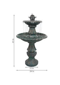 Wholesale 😀 Nouveau Tiered Polyresin Outdoor 2-Tier Water Fountain by Sunnydaze Decor 🤩 -Sunnydaze Decor Shop Belk 4811
