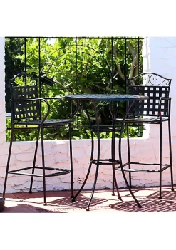 Brand new 👍 Scrolling Wrought Iron Patio Bar-Height Table and Chairs - Black by Sunnydaze Decor 😉
