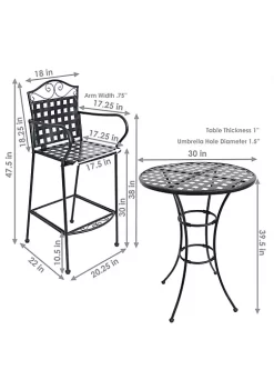 Brand new 👍 Scrolling Wrought Iron Patio Bar-Height Table and Chairs - Black by Sunnydaze Decor 😉 -Sunnydaze Decor Shop Belk 4822