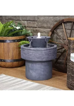 Top 10 ⌛ Tranquil Streams Resin Outdoor 2-Tier Water Fountain with Lights by Sunnydaze Decor ⭐ -Sunnydaze Decor Shop Belk 4858