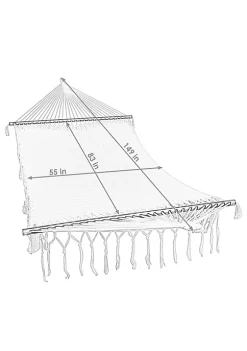 New ๐ 2-Person Cotton/Nylon Hammock with Steel Stand and Fringe - White by Sunnydaze Decor ๐งจ 10 New ๐ 2-Person Cotton/Nylon Hammock with Steel Stand and Fringe - White by Sunnydaze Decor ๐งจ -Sunnydaze Decor Shop Belk 4870