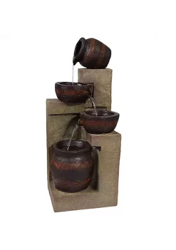 Coupon ✔️ Cascading Terra Bowl Solar Water Fountain with LED Lights - 30 in by Sunnydaze Decor 🛒 -Sunnydaze Decor Shop Belk 4911