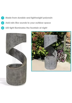 Wholesale ✨ Showering Spiral Outdoor Water Fountain with LED Lights - 31 in by Sunnydaze Decor ⌛ -Sunnydaze Decor Shop Belk 4922