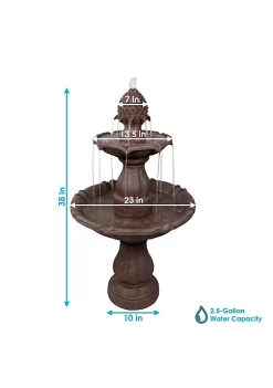 Top 10 🥰 Curved Plinth Polyresin Outdoor 2-Tier Water Fountain by Sunnydaze Decor 🌟 -Sunnydaze Decor Shop Belk 4949