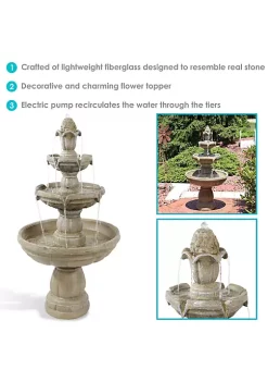 Outlet 🔥 Fiberglass Outdoor 3-Tier Water Fountain by Sunnydaze Decor 🌟 -Sunnydaze Decor Shop Belk 4954