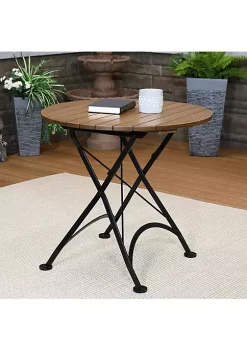 Budget ⭐ 32 in European Chestnut Wood Folding Round Patio Bistro Table by Sunnydaze Decor 🤩 -Sunnydaze Decor Shop Belk 4968