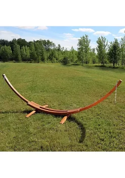 Wholesale 🎁 Curved Wooden Arc Hammock Stand with Hooks and Chains - 13 ft by Sunnydaze Decor 🎉 -Sunnydaze Decor Shop Belk 4977