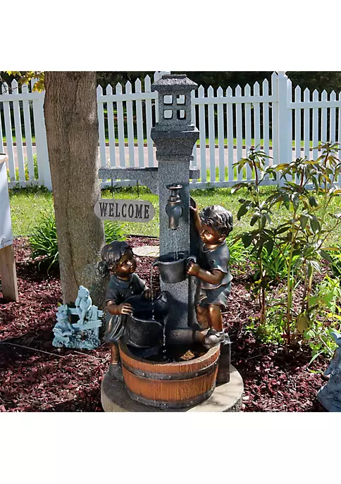 Outlet โ๏ธ Children Playing at Faucet Water Fountain with LED Lights - 40 in by Sunnydaze Decor ๐ 8 Outlet โ๏ธ Children Playing at Faucet Water Fountain with LED Lights - 40 in by Sunnydaze Decor ๐ - Image 6
