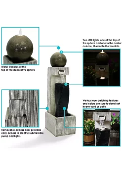 Discount ❤️ Modern Vogue Outdoor Water Fountain with LED Lights - 35 in by Sunnydaze Decor 🛒 -Sunnydaze Decor Shop Belk 5013