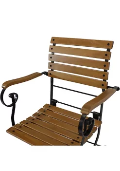 Brand new 👍 Deluxe Chestnut Folding Bistro Dining Armchair - Set of 2 by Sunnydaze Decor ⌛ -Sunnydaze Decor Shop Belk 5031