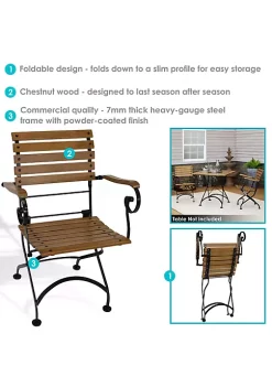 Brand new 👍 Deluxe Chestnut Folding Bistro Dining Armchair - Set of 2 by Sunnydaze Decor ⌛ -Sunnydaze Decor Shop Belk 5032