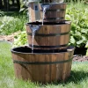 Coupon ⭐ Rustic 3-Tier Wooden Fir Barrel-Style Water Fountain - 30 in by Sunnydaze Decor 🧨 -Sunnydaze Decor Shop Belk 5041