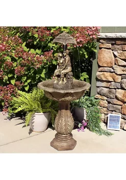 Hot Sale ✨ Lovers Umbrella Solar Fountain with Battery/LED Lights - 43 in by Sunnydaze Decor 👍
