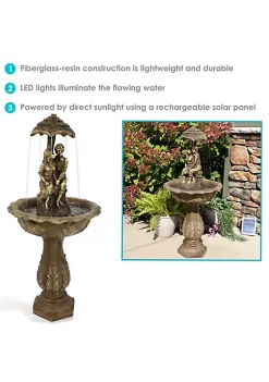 Hot Sale ✨ Lovers Umbrella Solar Fountain with Battery/LED Lights - 43 in by Sunnydaze Decor 👍 -Sunnydaze Decor Shop Belk 5050