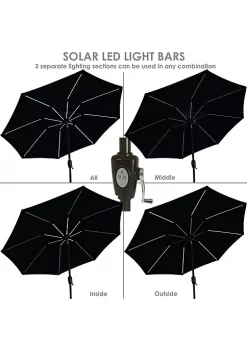 Promo 🎁 9 ft Solar Sunbrella Patio Umbrella with Tilt - Navy Blue by Sunnydaze Decor 🌟 -Sunnydaze Decor Shop Belk 5058