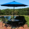 Budget 🧨 9 ft Solar Sunbrella Patio Umbrella with Tilt - Pacific Blue by Sunnydaze Decor ⌛ -Sunnydaze Decor Shop Belk 5060