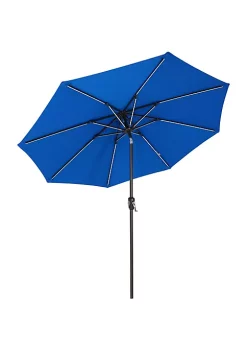 Budget 🧨 9 ft Solar Sunbrella Patio Umbrella with Tilt - Pacific Blue by Sunnydaze Decor ⌛ -Sunnydaze Decor Shop Belk 5061