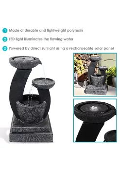 Wholesale 👍 Modern Cascading Bowls Solar Water Fountain with Battery - 28 in by Sunnydaze Decor 🌟 -Sunnydaze Decor Shop Belk 5067