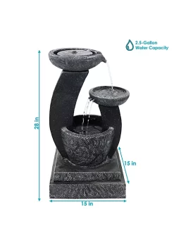 Wholesale 👍 Modern Cascading Bowls Solar Water Fountain with Battery - 28 in by Sunnydaze Decor 🌟 -Sunnydaze Decor Shop Belk 5068