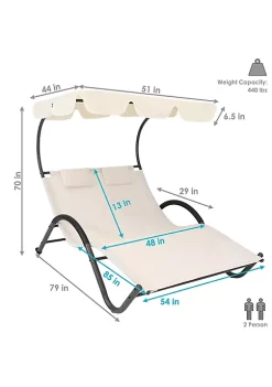 Discount ๐ฅฐ Sling Fabric Double Outdoor Chaise Lounge Bed with Canopy - Beige by Sunnydaze Decor ๐ 12 Discount ๐ฅฐ Sling Fabric Double Outdoor Chaise Lounge Bed with Canopy - Beige by Sunnydaze Decor ๐ -Sunnydaze Decor Shop Belk 5074
