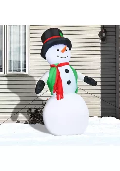 Brand new 👏 Holly Jolly Snowman 🎅 Christmas Inflatable Yard Decoration - 7 ft by Sunnydaze Decor ❤️