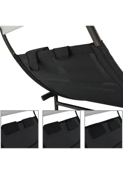 Cheap ❤️ Double Rocking Chaise Lounge Bed with Canopy and Pillows - Black by Sunnydaze Decor 🌟 -Sunnydaze Decor Shop Belk 5088