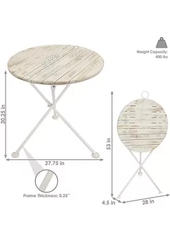 Coupon 🔥 28 in French Country Chestnut Round Patio Bistro Dining Table by Sunnydaze Decor 🔥 -Sunnydaze Decor Shop Belk 5100