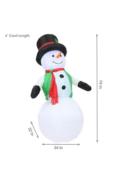 Brand new 👏 Holly Jolly Snowman 🎅 Christmas Inflatable Yard Decoration - 7 ft by Sunnydaze Decor ❤️ -Sunnydaze Decor Shop Belk 512