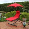 Budget ✨ Floating Chaise Lounge Chair with Canopy and Arc Stand - Red by Sunnydaze Decor 🧨 -Sunnydaze Decor Shop Belk 5122