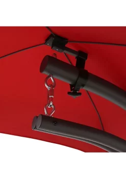 Budget ✨ Floating Chaise Lounge Chair with Canopy and Arc Stand - Red by Sunnydaze Decor 🧨 -Sunnydaze Decor Shop Belk 5124