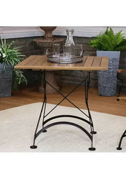 Promo 🎁 31.5 in European Chestnut Wood Folding Square Patio Bistro Table by Sunnydaze Decor 🤩 -Sunnydaze Decor Shop Belk 5132