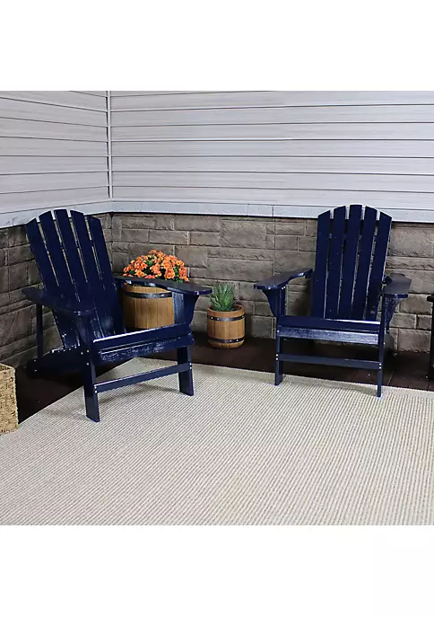 Deals ๐ Coastal Bliss Fir Wood Adirondack Chair - Navy Blue - Set of 2 by Sunnydaze Decor ๐ฅ 3 Deals ๐ Coastal Bliss Fir Wood Adirondack Chair - Navy Blue - Set of 2 by Sunnydaze Decor ๐ฅ