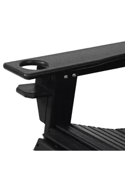 Deals 😀 Lake Style Adirondack Chair with Cup Holder - Black by Sunnydaze Decor ⭐ -Sunnydaze Decor Shop Belk 5154