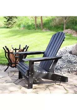 Deals 😀 Lake Style Adirondack Chair with Cup Holder - Black by Sunnydaze Decor ⭐ -Sunnydaze Decor Shop Belk 5157