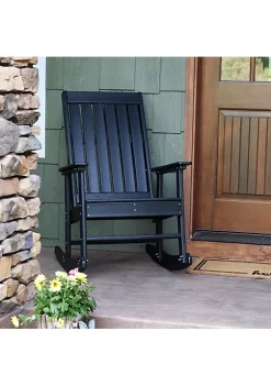Cheapest 😀 Rustic Comfort All-Weather HDPE Outdoor Rocking Chair - Black by Sunnydaze Decor ⌛ -Sunnydaze Decor Shop Belk 5168