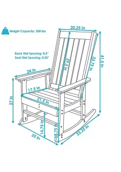 Best Pirce 👏 Rustic Comfort All-Weather HDPE Outdoor Rocking Chair - White by Sunnydaze Decor 😉 -Sunnydaze Decor Shop Belk 5173