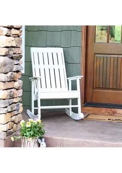 Best Pirce 👏 Rustic Comfort All-Weather HDPE Outdoor Rocking Chair - White by Sunnydaze Decor 😉 -Sunnydaze Decor Shop Belk 5174