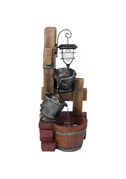 Best reviews of ✔️ Rustic Pouring Buckets Water Fountain and Solar Lantern - 34 in by Sunnydaze Decor ✔️ -Sunnydaze Decor Shop Belk 5179
