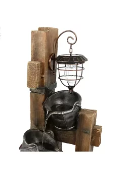 Best reviews of ✔️ Rustic Pouring Buckets Water Fountain and Solar Lantern - 34 in by Sunnydaze Decor ✔️ -Sunnydaze Decor Shop Belk 5180