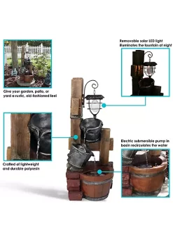 Best reviews of ✔️ Rustic Pouring Buckets Water Fountain and Solar Lantern - 34 in by Sunnydaze Decor ✔️ -Sunnydaze Decor Shop Belk 5181