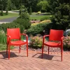 Flash Sale 😍 Landon Plastic Patio Dining Armchair - Red - Set of 2 by Sunnydaze Decor 💯 -Sunnydaze Decor Shop Belk 5183