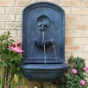 Outlet 🛒 Seaside Outdoor Solar Wall Fountain with Battery - Lead by Sunnydaze Decor ⭐ -Sunnydaze Decor Shop Belk 5189