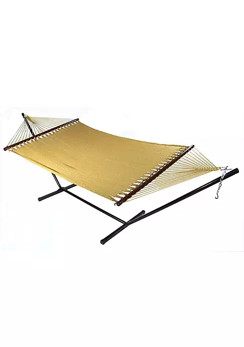 Best Pirce 😀 2-Person Polyester Rope Hammock with Steel Stand - Tan by Sunnydaze Decor 🥰 4 Best Pirce 😀 2-Person Polyester Rope Hammock with Steel Stand - Tan by Sunnydaze Decor 🥰 - Image 2
