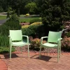 Cheap 🎁 Landon Plastic Patio Dining Armchair - Light Green - Set of 2 by Sunnydaze Decor 🛒 -Sunnydaze Decor Shop Belk 5198