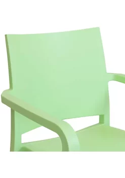 Cheap 🎁 Landon Plastic Patio Dining Armchair - Light Green - Set of 2 by Sunnydaze Decor 🛒 -Sunnydaze Decor Shop Belk 5200