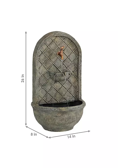 Flash Sale ✔️ Messina Outdoor Solar Wall Fountain with Battery - Limestone by Sunnydaze Decor ⌛ 6 Flash Sale ✔️ Messina Outdoor Solar Wall Fountain with Battery - Limestone by Sunnydaze Decor ⌛ - Image 4