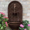 New ⭐ Messina Outdoor Solar Wall Fountain with Battery - Iron by Sunnydaze Decor 🎁